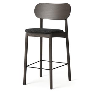 Tabouret de bar Decotique Elephant Chêne Foncé/Gris Anthracite Bouclé