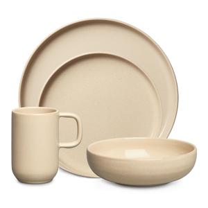 Coffret de Vaisselle Decotique BON, Lot de 16 Beige
