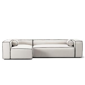 Canapé 4 Places Decotique Grand Hue, Canapé Gauche, Vapeur/ Blanc/gris Graphite