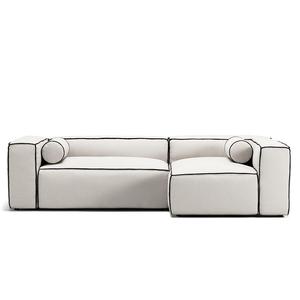 Canapé 3 Places Decotique Grand Hue Divan Droit Vapeur/ Blanc/Gris Graphite