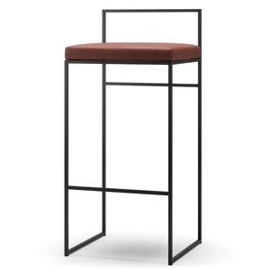 Tabouret de Bar Department avec Dossier 90 cm en Cuir Noir/marron