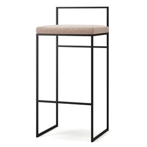 Tabouret de Bar Department avec Dossier 90 cm Noir/ Rose Pâle