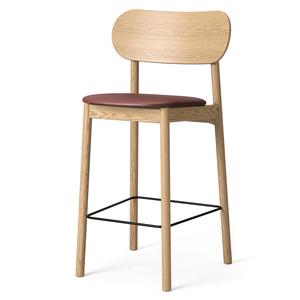 Tabouret de Bar Decotique Elephant en Chêne Naturel/cuir Marron