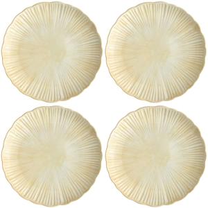 Decotique Daisy Assiette 22 Lot de 4 Crème