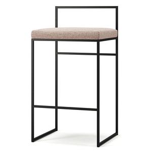 Tabouret de Bar Department avec Dossier 80 cm Noir/ Rose Pâle