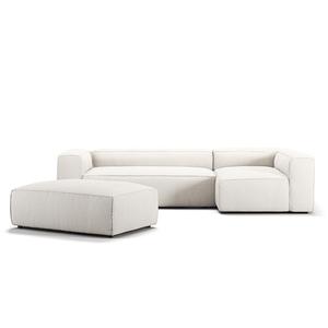 Canapé 4 Places Decotique Grand, Ouvert, avec Repose-pieds Droit, Vapeur/ Blanc