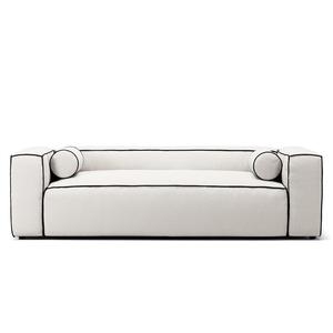 Canapé 2 Places Decotique Grand Hue, Coloris Vapeur/ Blanc/gris Graphite