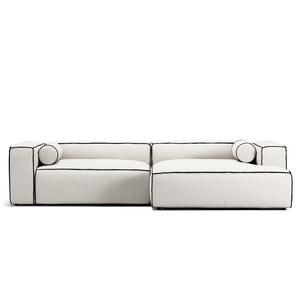 Canapé 3 Places Decotique Grand Hue, Méridienne Droite, Vapeur/ Blanc/gris Graphite