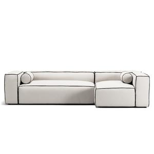 Canapé 4 Places Decotique Grand Hue Divan Droit Vapeur/ Blanc/Gris Graphite