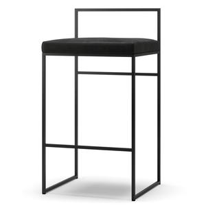 Tabouret de Bar Department avec Dossier 80 cm Noir/ Velours Noir