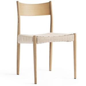 Chaise de salle à manger Decotique Bond en chêne peint en blanc