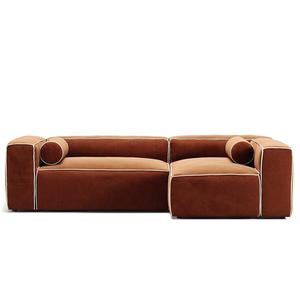 Canapé 3 Places Decotique Grand Hue Divan Droit Moonwhite/ Cuivre