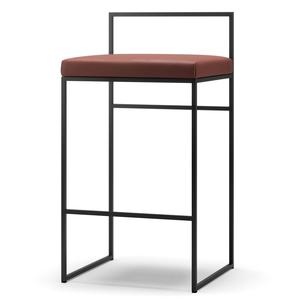 Tabouret de Bar Department avec Dossier 80 cm en Cuir Noir/marron