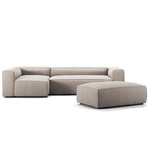 Canapé 4 Places Decotique Grand, Ouvert, avec Repose-pieds, Côté Gauche, Couleur Sable/ Beige