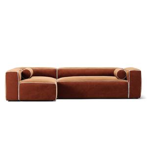 Canapé 4 Places Decotique Grand Hue Divan Gauche Moonwhite/ Cuivre