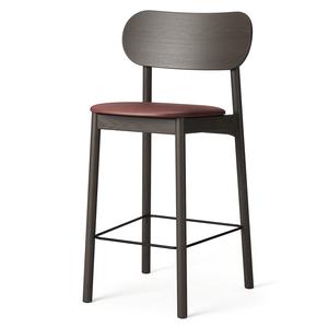 Tabouret de Bar Decotique Elephant en Chêne Foncé/cuir Marron