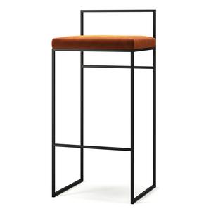 Tabouret de Bar Department avec Dossier 90 cm en Noir/ Cuivre Brillant