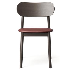 Chaise de salle à manger Decotique Elephant en chêne foncé/cuir marron