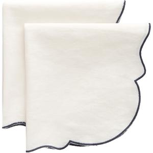 Decotique Gia Serviette 45x45 Lot de 2 Blanc/Bleu