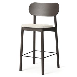 Decotique Elephant Tabouret de Bar Chêne Foncé/Bouclé Blanc