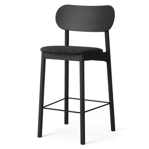 Tabouret de bar Decotique Elephant Noir/ Gris anthracite Bouclé
