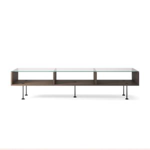 Table basse Decotique Vogue 45x165 Chêne foncé/ Noir