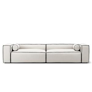 Canapé 4 Places Decotique Grand Hue, Coloris Vapeur/ Blanc/gris Graphite