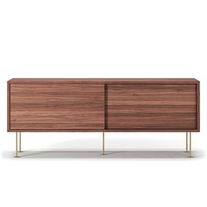 Meuble TV Decotique Vogue avec pieds 136 Noyer/ Laiton