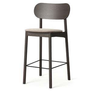 Tabouret de bar Decotique Elephant en chêne foncé/ Beige brise