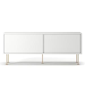 Meuble TV Decotique Vogue avec pieds 136 Blanc/ Laiton