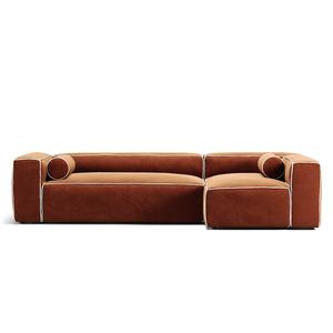 Canapé 4 Places Decotique Grand Hue Divan Droit Moonwhite/ Cuivre