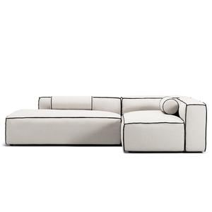 Canapé Lounge 3 Places Decotique Grand Hue, Ouvert à Gauche, Vapeur/ Blanc/gris Graphite