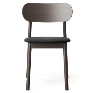 Chaise de salle à manger Decotique Elephant en chêne foncé et velours Noir