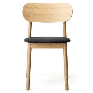 Chaise de Salle à Manger Decotique Elephant en Chêne Naturel et Velours Noir