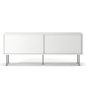 Meuble TV Decotique Vogue avec pieds 136 Blanc/ Noir