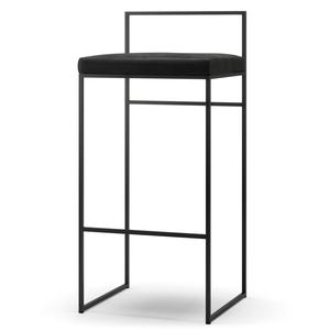 Tabouret de Bar Department avec Dossier 90 cm Noir/ Velours Noir