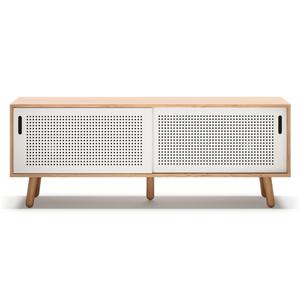 Banc TV Department Ray 150 cm Chêne/ Blanc