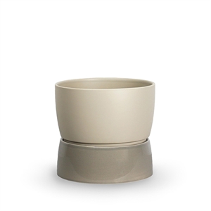 grand pot de fleurs bicolore de la collection Ro, gris dune