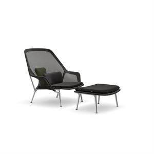 Vitra Slow Chair & Ottoman Tricot/Noir/Poli