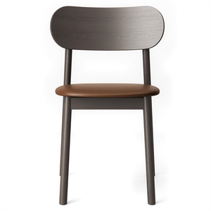 Decotique Elephant Chaise de Salle à Manger Chêne foncé/Cuir Brun