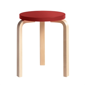 Tabouret Artek 60, Bouleau Rouge