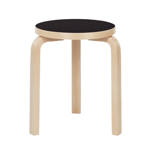 Tabouret Artek 60 en Bouleau lamellé-collé noir