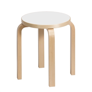 Tabouret Artek E60 en Bouleau lamellé-collé blanc