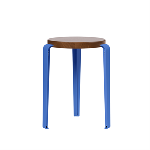 Tabouret TipToe LOU Chêne teinté/Bleu Azur