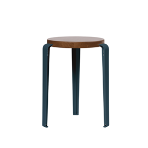 Tabouret TipToe LOU Chêne teinté/Bleu nuit