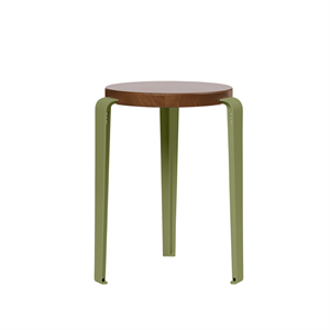 Tabouret TipToe LOU Chêne teinté/Vert kaki