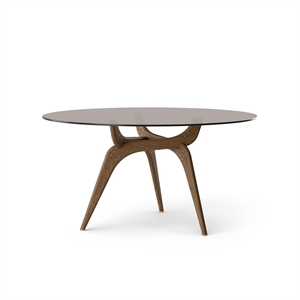 Brdr. Krüger TRIIIO Table Ø135 Chêne Fumé Huilé/ Verre Bronze