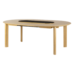 Table à Manger Umage Comfort Circle Smooth avec Rallonges, Chêne/ Noir/ Laiton