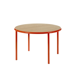 Valerie Objects Wooden Table de Salle à Manger Ø120 Rouge/Chêne