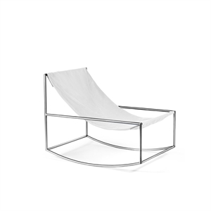 Fauteuil à Bascule Valerie Object en Acier Inoxydable/ Blanc